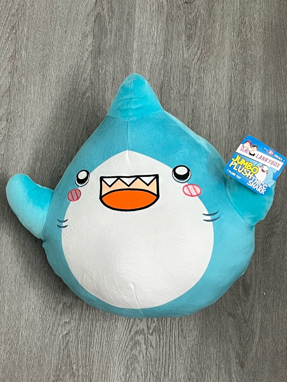 LankyBox Sharky Jumbo Plush 16” Thicc Shark Blue Stuffed Animal YouTube